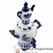 Гжель / Фигурка «Самовар» 12 х 07 х 06 см. авт. Селиверстова Г.И. 