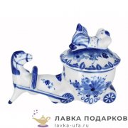 Гжель / Шкатулка «На возу» 17 х 12 см. 220 839 013 000 