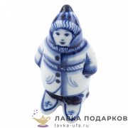 Гжель / Статуэтка «Лыжник» 08 х 05 х 05 см. авт. Сухорукова Е.Б. 