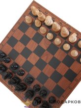 Шахматы турнирные «Торнамент», доска складная шпон 42 х 21 х 06 см. цв. сапели 