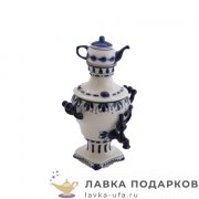 Гжель / Фигурка «Самовар» 25 х 18 х 15 см. авт. Азарова Л.П. 