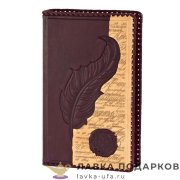 Макей / Визитница настольная «Перо» 25 х 15 см. цвет бордо + беж 006_08_29 