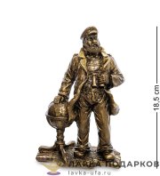 Скульптура «Капитан и глобус» 20 см. БРОНЗА F_490_2 