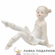 HP-Ф / Статуэтка фарфоровая «Юная балерина занимается», 10 см, белая глазурь, HP-2010 