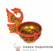 НП / Расписное лукошко - жар птица «Хохлома» 14 х 19 х 08 см. 
