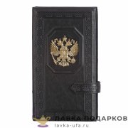 Макей / Визитница настольная с литым гербом РФ «Государь», цвет коричневый 006_09_02 