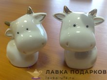 HB-Ф / Набор для специй «Бычок», фарфор, высота 8 см. B1549A 