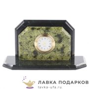 УК / Часы настольные из камня «Грани» 16 х 08 х 07 см. змеевик св.  3293 