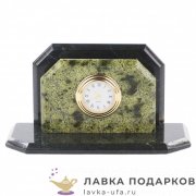 УК / Часы настольные из камня «Грани» 16 х 08 х 07 см. змеевик св.  3293 