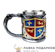 П-М / Кружка пивная «Геральдика» 450 мл. цв. хром  (металл внутри) 3042 