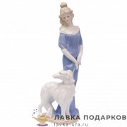 Seltmann / Статуэтка «Дама с собачкой - овчарка» 30 х 21 см. пастель НР_036 