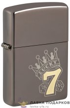 Zippo / Зажигалка бензиновая  Zippo 48913 «Счастливчик 7» цв. черный глянец 