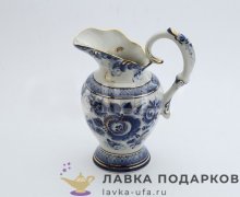 Гжель / Кувшин «Рассвет» 1400 мл. 25 х 21 х 14 см. позолота авт. Авдонин В.Н.  