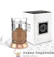 КММ / Подстаканник Кольчугино «МВД» со стаканом (хрусталь), медь, Меценат 