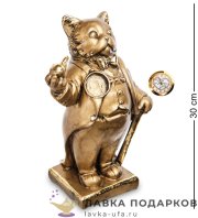 Скульптура «Кот в фраке с трубкой» 30 см. БРОНЗА F_1095_2 