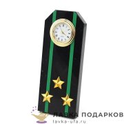 УК / Настольные часы «Погон полковник ПВ» 6х15см змеевик ведомственные сувенирные 1316621мс 