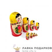 НП-М / Матрешка семеновская «Россияночка» 9 мест, 23 см. желтый платок  