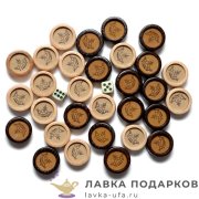НИ / Фишки ясень с кож вставкой 30мм с подложкой 30шт 