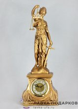 LR / Скульптурные часы «Фемида», подарок юристу, бронза, 55х20х12 см, - 5238 