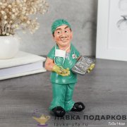 SH-П / Статуэтка «Хирург» большая зеленая полистоун 14см SH-22-9 