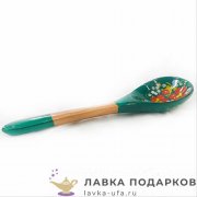 НП / Ложка расписная «Салатная» 19 х 05 см. роспись ЗЕЛЕНУШКА 7203 