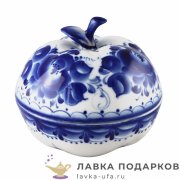 Гжель / Сахарница «Яблоко» 13 х 14 х 14 см  авт. Селиверстова Г.И. 
