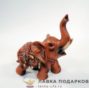 П / Фигурка «Слон индийский» В18х16х9 см полистоун рыжий L-48291 