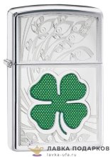 Zippo / Зажигалка бензиновая Zippo 24699 «Удачи цветок» цв.хром глянец 