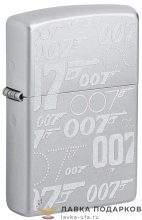 Zippo / Зажигалка 48735 «007 Джеймс Бонд» 56 х 36 х 12 мм. хром серебристый 