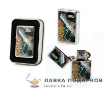 КП / Зажигалка бензиновая «Жги» 36 х 12 х 56 мм. хром атлас 443.3069 