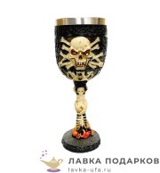 П-М / Бокал на ножке «Череп» 200 мл. 19 х 08 см (металл внутри) 3038 