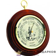 Бриг/ Барометр «Охотник» D =  130 мм. корпус массив 21 х 20 см. цв. барокко ПБ_1 