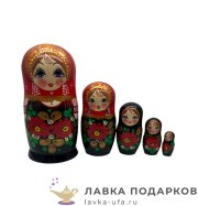 СР / Матрешка буклетная 5 кукол «Сударыня маки» 18 см. красный платок 