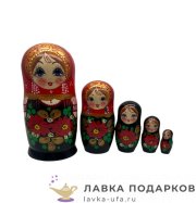 СР / Матрешка буклетная 5 кукол «Сударыня маки» 18 см. красный платок 