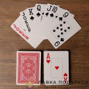 Карты игральные «Poker Lewis» 54 л. (атлас) Джамбо индекс, рубашка красная 372.2765 