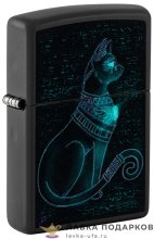 Zippo / Зажигалка 48582 «Магический кот» 56 х 36 х 12 мм. черный матовый 