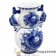 Гжель / Ваза декоративная «Рыбки» 20 х 16 х 12 см. авт. Окулова З.В. 