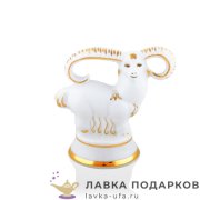 БФ / Статуэтка «Баран на пьедестале» Башкирский фарфор 11см сувенир фигурка подарочная 