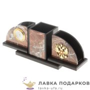 УК / Подставка - органайзер из камня «Апполон, герб РФ» 25 х 09 х 07 см. креноид + долерит 4610 