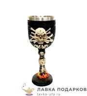 ПМ / Бокал сувенирный «Скелет» 200мл 19х8см нержавеющая сталь черный полистоун 8147 