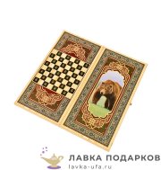 Нарды и шашки в одном наборе «Походные» 60 х 30 см. рис. Медведь 1047_12 