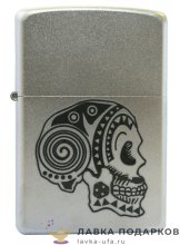 Zippo / Зажигалка 205 «Тату - череп» 56 х 36 х 12 мм. хром полированный 