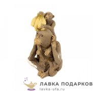 Фигурка года «Обезьянка мама с ребенком и бананами» 15 х 07 см. (бежевый) EVE_50308 