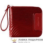 Макей / Кошелек из натур. кожи на молнии «Волны»11 х 10 см. цв. красный 148_08_54 