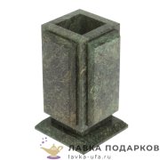 УК / Карандашница из камня «Колонна малая» 11 х 07 х 07 см. змеевик св. 6861 