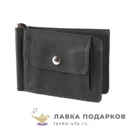 Макей / Зажим для  денег из натур. кожи «Ретро» 11 х 09 см. цв. черный 098_0701.3 