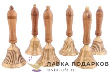 ЛГ / Колокольчик латунный на деревянной ручке 18х8см антик Кл-2751-2 