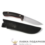 ТИ / Нож охотничий Златоуст «Кинжал» сталь 95х18 рукоять кожа алюминий рисунок золотом 