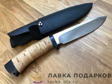Златоуст / Нож охотничий «Артыбаш», сталь 95 х 18, рукоять береста + текстолит, ст. гравировка 