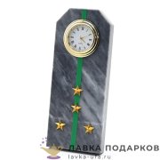 УК / Настольные часы «Погон капитан ПВ» 6х15см мрамор ведомственные сувенирные 6661ос 